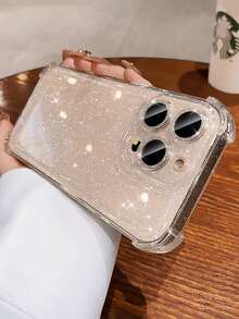 Sequins Luxury Glitter Shiny Clear Soft Phone Case Compatible With IPhone 16 Pro Max 15 14 13 12 11 Pro Plus 16E Lens Protective Cover Waterproof Shockproof Anti-Fall Scratch Resistant,Fashion - 款式1 (1PC) - 查看 5