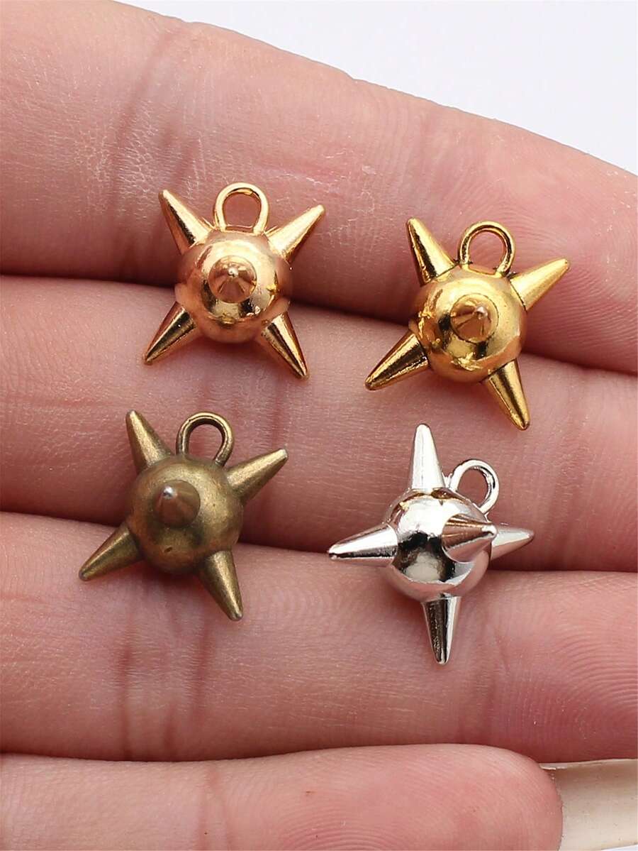 5个18x15x13毫米流星锤吊坠,钉球吊坠,适用于DIY珠宝制作,项链、钥匙扣、手机链、手链制作配件,手工工艺品制作材料 - 流星錘釘球 - 查看 1
