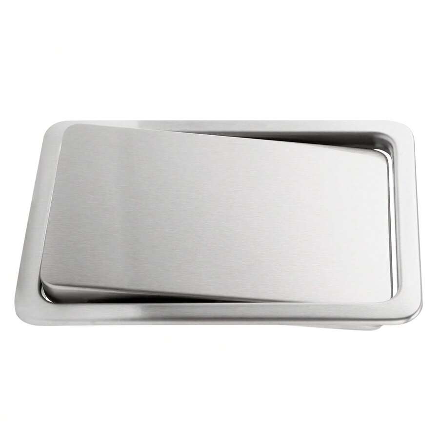 Stainless Steel Garbage Flap Lid Trash Bin Cover Flush Built-In Balance Swing Flap Garbage Lid For Kitchen Counter Top A - Multicolor - View 1