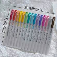 15/5 Stück Pack Doppelendiger Textmarker, Doppelendiger sanfter Farbmarker, zum Färben, Unterstreichen, Hervorheben, breite und feine Spitze (zufällige Farbe), Geschenke für den Schulanfang - A - Übersicht 12