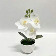 Artificial Phalaenopsis Potted Plant 1PC - White - View 3