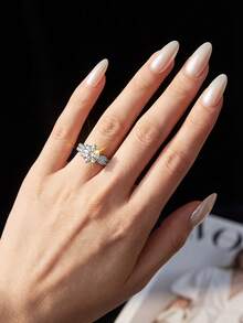 1 Carat 6-Prong Moissanite Engagement/Wedding Ring, 925 Sterling Silver Luxury Bridal Jewelry, Best Friend Birthday Anniversary Gift - Six-claw Moissanite Ring-1CT - View 3