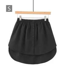 1pc Elastic Waist Extender, Women Shirt Extender, Adjustable Layered Fake Skirt Hem Extender - Black - View 14