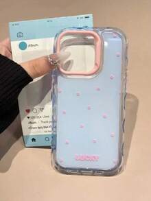 1pc Ins Style Fresh Blue Polka Dot Phone Case Compatible With IPhone 17 Pro Max/16 Pro Max/15 Pro Max/17 Pro/17/16/15/14/13/12/11, New Design, 16 Pro Viral 14 Silicone 13 Super Hot 16 Anti-Drop 15 Pro Women, Smartphone Protective Case - Baby Blue - View 3