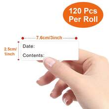 125 Sheets/Rol Food Labels, Suitable For Refigerators Jam Jars, And Food Storage, Paper Name Labels, Category Labels, Price Labels, Numbered Category Labels - White - View 2