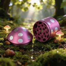 2.5 Inch Mushroom Shaped Metal Grinder, Durable Aluminum Alloy Grinder, Kitchen Spice, Pepper/Herb Grinder - 粉色 - 查看 3
