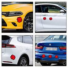 5pcs Scratch Cover Reflective Stickers For Car Bumper Fender Waterproof Cute Decals Decoration For Car Hood Tank Anti-Scratch Stickers Self-Adhesive Red - Red - 查看 3