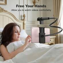 2026 Multi-Functional 360° Rotating Universal Tablet Holder & Phone Stand, Flexible Spiral Base For Lazy Browsing, Perfect Bedside Companion For Tablets & Smartphones, Durable Materials - Black - View 4