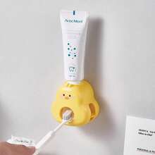 1 cái bình đựng kem đánh răng tự động, gắn tường, hình con vịt, dùng trong phòng tắm. - Màu vàng - Xem 3