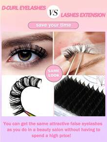 10 对 15 毫米俄罗斯风格 D 卷仿貂毛猫眼假睫毛，超长条状假睫毛，送给妈妈和婚礼的礼物。 - 彩色 - 查看 4