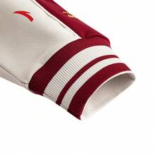 [Guan Xiaotong Mismo Estilo] Chaqueta de béisbol Anta "Good Things Happen" para Año Nuevo Chino, Rojo, 162618703N - [Forrado de felpa] Rojo cereza - 3 - Ver 4