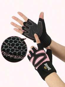 GOUNOD Workout Gloves For Men And Women, Weight Lifting Gloves With Excellent Grip, Lightweight Gym Gloves For Weightlifting, Cycling, Exercise, Training, Pull, Fitness, Climbing And Rowing,Suitable For Cycling,Riding Motorcycle And Skiing,Black Gloves - 粉色 - 查看 6
