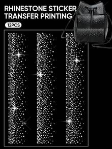 12Pcs Rhinestone Iron-On Sheets, Glitter Crystal Transfer Patches For Clothing Jeans Jackets DIY Crafts - Gorgeous - View 13