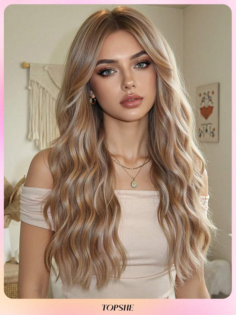 باروكة TOPSHE ذات لون البيانو الأنيق بطول متوسط 24 بوصة، باروكة نسائية، باروكة مموجة - شعر اصطناعي مقاوم للحرارة، مناسبة للنساء في الحياة اليومية والحفلات والعطلات والسفر وعيد الهالوين والكريسماس ورأس السنة والكرنفال ومهرجانات الموسيقى والتنكر، خيار مثالي للفتيات وحفلات التخرج الصيفية والهدايا الجاهزة وهدايا عيد الهالوين والكريسماس