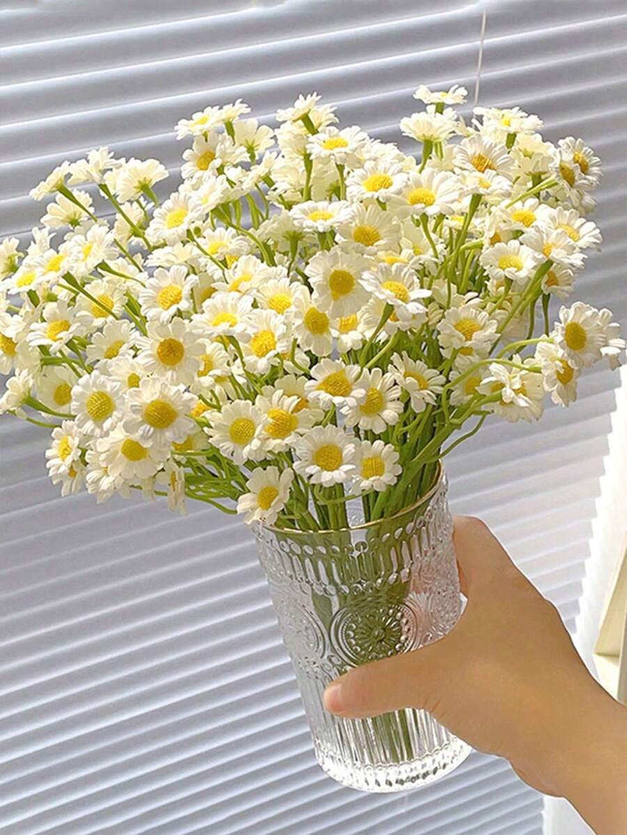 6入/12入/18入 小白/黃色雛菊人造花,仿真雛菊,餐桌與客廳家居攝影裝飾,春季野花派對佈置,情人節、生日畢業禮物,秋季裝飾 - 彩色 - 查看 1