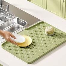 1 tấm lót thoát nước nghiêng bằng silicon dày, chịu nhiệt, chống trượt, dùng trong nhà bếp. - Nhiều màu - Xem 9