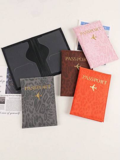 1PC Multi-Functional Leopard Print Travel Passport Bag, Passport Cover, Travel Credit Card Holder, ID Card & Document Organizer
