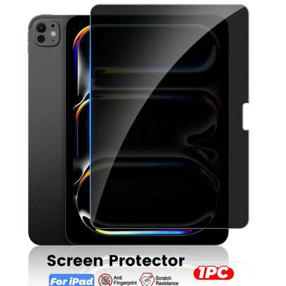 1 pieza Protector de pantalla de alta definición y privacidad compatible con iPad Pro/Air/Mini (7.9-12.9 pulgadas): Protección de privacidad a izquierda y derecha, adecuado para oficina, viajes y navegación en lugares públicos (recubrimiento antihuellas, kit de limpieza y compatible con fundas de teléfono en los bordes). Protector de pantalla esencial para uso diario, oficina, protección de pantalla de tableta para el hogar, resistente al agua, a los golpes, a las caídas y a los arañazos.