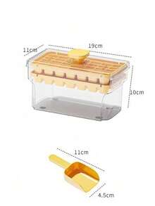 1 Conjunto de Forma de Gelo de Silicone Reutilizável com Tampa, Molde Fabricante de Gelo DIY, Fabricante de Cubos de Gelo Rápido com Ejetor, Forma de Gelo Caseira com Concha de Gelo, Caixa de Armazenamento de Gelo Portátil, Tamanho do Produto: 19cm*11cm*10cm - Multicolorido - Visão 2