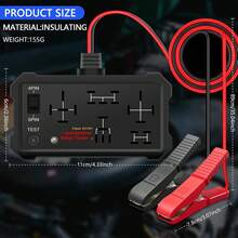 Automotive Relay Tester - 4 & 5 Pin 12V/24V Auto Diagnostic Tool, Small Handheld DIY Car Tester With Battery Clips, Relay Testing Kit, Electrical Systems Tool - Black - View 2