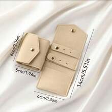 6*5厘米可爱小巧超细纤维皮革首饰收纳袋，耳环戒指吊坠项链整理袋，礼品袋 - 彩色 - 查看 4