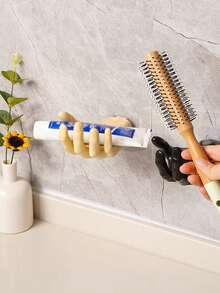 Palm-Shaped Bathroom Wall Hook, No Drill Comb & Soap Storage Rack, Waterproof Adhesive Hanger - Multicolor - View 11