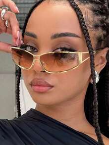 1 chiếc kính thời trang cổ điển Y2K rỗng ruột, phong cách đường phố độc đáo dành cho nữ. - Nhiều màu - Xem 3