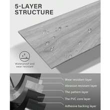 10PCS Waterproof Vinyl Wood Grain Floor Sticker, Peel And Stick PVC Flooring Tile Decal For Kitchen Bathroom Living Room Renovation Decor, 15.X45cm - A - View 3