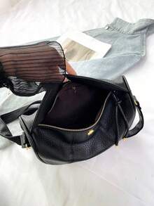 Fashionable Commuter Bag, Luxury Women's Handbag, Exquisite Shoulder & Top Handle Multi-Function Work Bag - Black - View 8