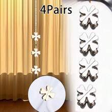 心形磁性窗帘夹,星形和四叶草图案,遮光磁性按扣,可拆卸,防止漏光,牢固闭合 - 彩色 - 查看 19