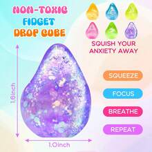2Pack Dream Squishy Drop Glitter Stress Balls -Valentines Day Gifts For Kids Classroom, Malt Sugar Glitter Squeeze Balls, Valentine Exchange Supplies, Party Favors, Sensory Toys For School. - 2 chiếc - Màu ngẫu nhiên - Xem 2