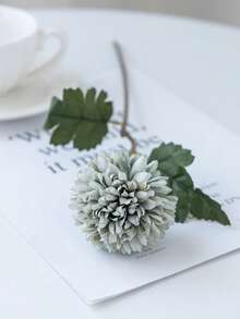 1pc Artificial Chrysanthemum Flower Ball, Embroidered Chrysanthemum Ball, Wedding Decor, Home Vase Decor, Restaurant Living Room Bedroom Floral Decor, Bridal Bouquet, Wrist Corsage, Boutonniere Material, Birthday Party Decor, New Year Valentine's Day Gift, DIY Wreath - Green - View 4