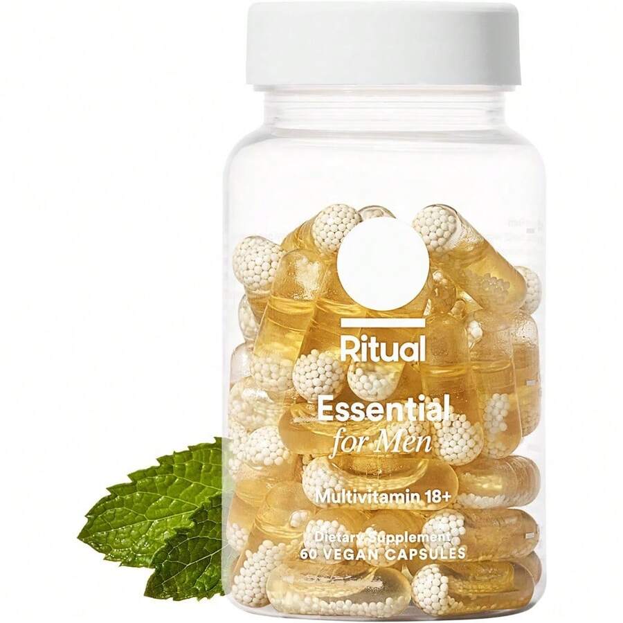 Ritual Multivitamin For Men 18+ With Zinc, Vitamin A And D3 , Omega-3 DHA, B12, K2, Gluten Free, Non-GMO, Vegan, Mint Essenced, 30 Day Supply - mặc định - Xem 1