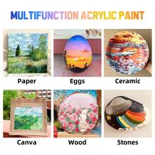 丙烯颜料套装，12瓶装，每瓶12毫升，适用于画布、木材、织物、皮革、纸板、纸张、中密度纤维板及其他工艺品。 - 彩色 - 查看 11