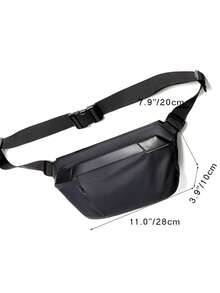 1 chiếc túi đeo chéo nam dung tích lớn, túi đeo vai thể thao dung tích lớn, túi đeo vai chống thấm nước dành cho nam giới đi làm. - màu đen - Xem 3