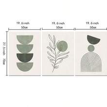 Bộ 3 tranh nghệ thuật treo tường phong cách Bohemian màu xanh lá cây nhạt, tranh sơn dầu trừu tượng hình học trên vải canvas, tranh áp phích phong cách Boho, trang trí tối giản, thích hợp để trang trí phòng ngủ, phòng khách hoặc văn phòng, không khung. - Nhiều màu - Xem 10