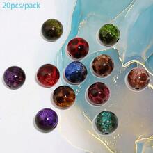 20pcs Two-Color Amber Crack Beads, 10mm Ice Crack Acrylic Round Beads, Suitable For DIY Pen Chains, Necklaces, Mobile Phone Chains And Other Accessories Beads - Mixed Color - View 9