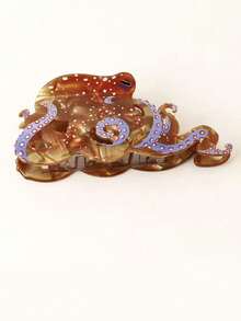 1pc New Creative Acrylic Ocean Animal Hair Claw Clip, Stylish Octopus Shark Hair Accessory - Multicolor - View 4