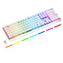 ATTACK SHARK *ZIYOULANG M104 Wireless Gaming Keyboard With Metal Panel Wired/Bluetooth Mechanical Feel Membrane Full Size Keyboard With Numeric Keypad RGB 4000MAH Rechargeable Quiet For PC Gamer - View 10