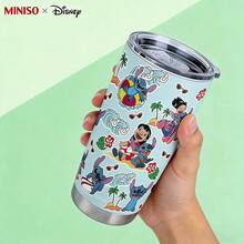 MINISO X Disney Lilo & Stitch All-Over Print 20oz Insulated Tumbler, Stainless Steel Vacuum Insulated Car Cup With Lid, Reusable Travel Mug For Hot & Cold Drinks, And Durable - 彩色 - 查看 2