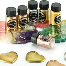 Colorful Powder, Unique Metallic Texture Powder, Epoxy Resin Coloring Agent, Glitter Pigment, Colored Powder Resin Dye, Jewelry Making Supplies. Metallic Mica Powder For Resin, 20ml/Color 6 Colors Fine Particle Resin Color Pigment For Dyeing, Polymer Clay, Paint, DIY Crafts, Cups, Oil Painting, Soap Making, Candle Making - Multicolor - View 5
