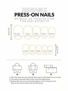 120pcs Minimalist French Style Rectangular Fake Nails, Upgrade Your Manicure Style, Suitable For Women And Girls DIY Nails, Press-On Nails, Nail Art Supplies, Nail Stickers - 多色 3 - 查看 6