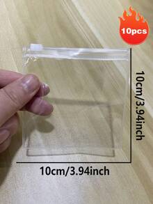 Bolsa con cremallera transparente reutilizable de EVA | Bolsa de almacenamiento transparente de PVC con orificios de ventilación, adecuada para cables, cargadores y artículos pequeños, cierre de cremallera duradero - A - Ver 12