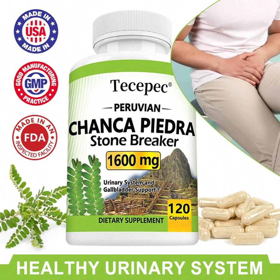 Chanca Piedra Leaf 120 Capsules- 1600 Mg Per Serving - Urinary Tract And Gallbladder Health Supplement- Suitable For Men And Women - 1 Bottle - View 1
