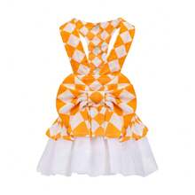 1件菱形图案宠物连衣裙，轻盈透气，甜美淑女风吊带裙，适合小型犬夏季穿着，可爱动物时尚，拍照，生日礼物，个性化宠物礼物，任何场合皆宜 - 彩色 - 查看 19