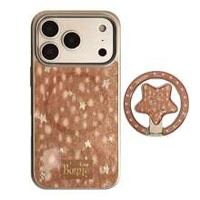 GUCADI Silver-Edged Magnetic Gold-Plated Deer Pattern Star + Deer Star Magnetic Stand Gold-Plated Star Phone Case, Suitable Compatible With Apple 17pm, 15 Magnetic Stand, 16 Gold-Plated Star, 14 Personalized, 13 Hard Shell, Unique, Creative, Retro Style, Geometric, Minimalist Style, Niche, Luxury Style, Ins Style. - Multicolor - View 5