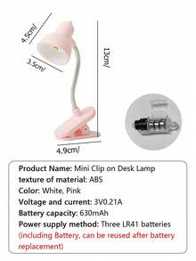 Creative LED Mini Desk Lamp, Warm Light With Clip, Compact And Portable For Bedroom, Dorm, Room, Living Room, Study, Eye-Caring Reading Lamp, Bedside Lamp, Tabletop Ambient Light - Clip Lamp - View 9