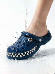 Pantuflas de cocodrilo de verano antideslizantes, suaves y cómodas para hombres, diseñador - Azul - Ver 4