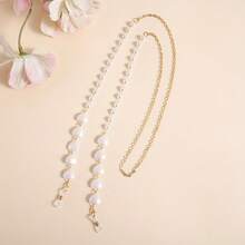 1 Piece Heart-Shaped Faux Pearl Pendant Glasses Chain, Anti-Slip And Anti-Loss Sunglasses And Reading Glasses Lanyard, Mask And Glasses Strap, Glasses Holder [Huang Yunying] - 白色 - 查看 13
