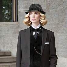 Set de 4 piezas de accesorios para hombre de los años 20, que incluye pistola de juguete, boina, corbata, tirante, accesorios decorativos de mano, accesorios de disfraz vintage de los años 20 adecuados para mascarada, Halloween y otras ocasiones - multicolor - Ver 8